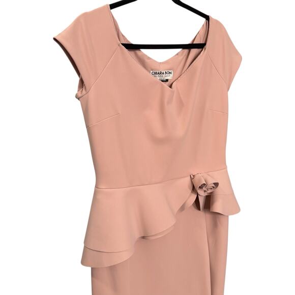 Chiara Boni Size Italian 52 Lady Illusion Maxi Dress Blush Pink Formal‎ Gown - Picture 4 of 13